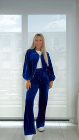 LOR2 Velour funnuel neck jacket and pants set