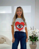 204 Eye heart print top