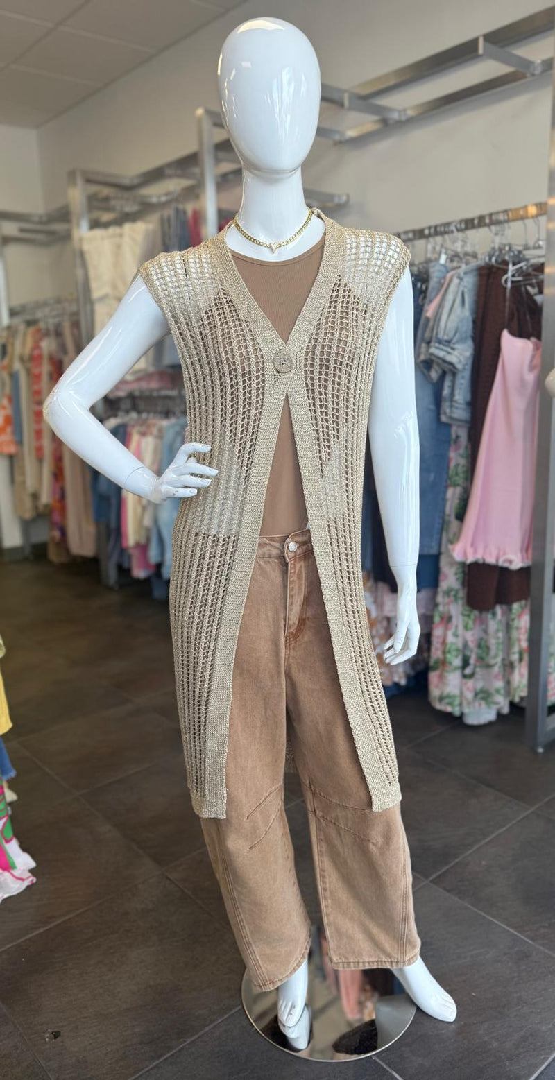 3200 Lurex long vest cardigans