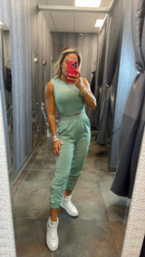 3982 French terry tank top and jogger set