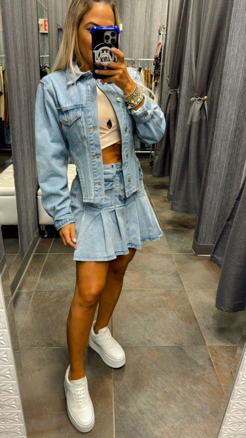 5933 Cropped denim corset jacket