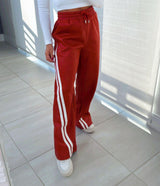 7134 Leather pants with elastic waist