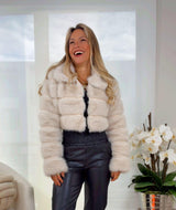 2209 Faux fur jacket with collar