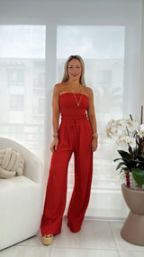 6307 Strapless top and pants set