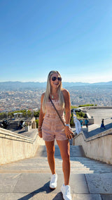 4407 Tube washed denim romper