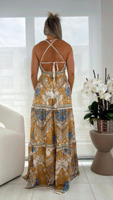 2828 Printed woven maxi dress