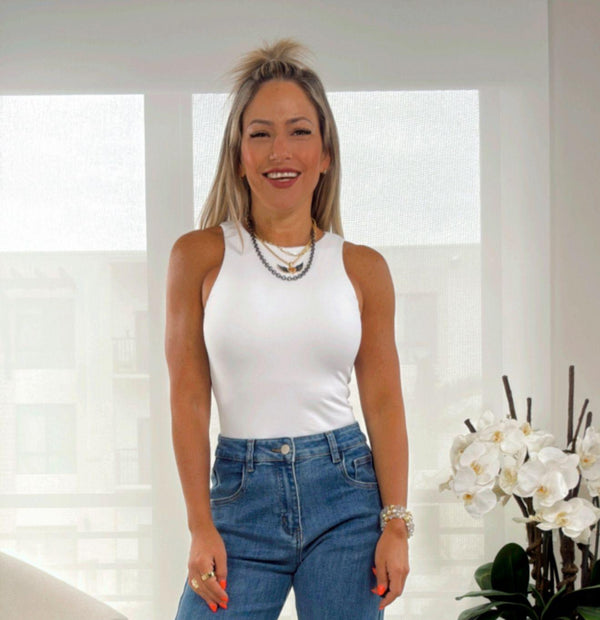 1095 Double layered round neck bodysuit