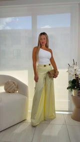 6849 One shoulder drapped bodysuit
