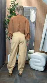 5102 Chiffon ruched blouse