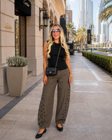 1099 Barrel polka side detail pants