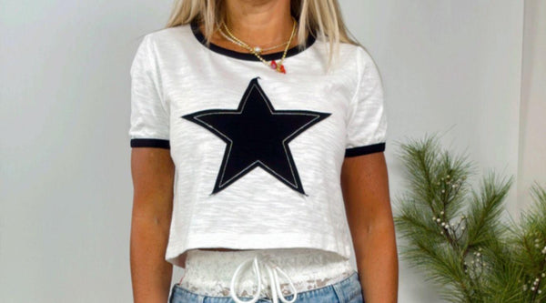 2627 Crop top with contrasting star