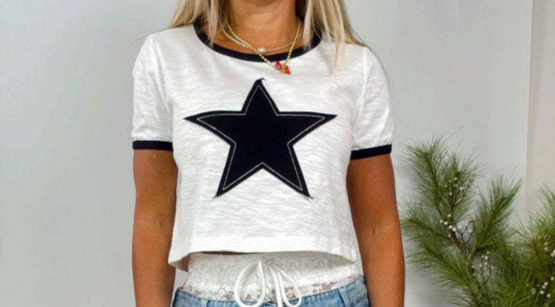 2627 Crop top with contrasting star