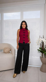 6186 Funnel neck knit top