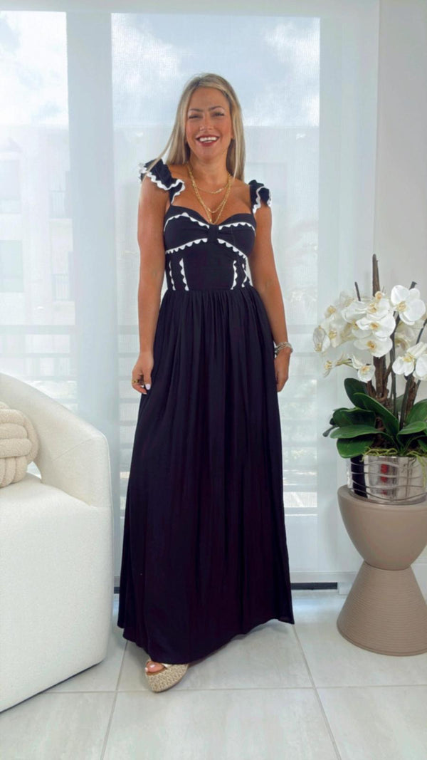 1987 Midi dress with sweetheart neckline