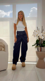 8938 Crossover denim pants