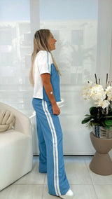 C640 Contrast top and pants set