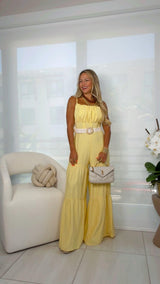 7606 Corset waist jumpsuit with belt