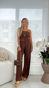 6307 Strapless top and pants set
