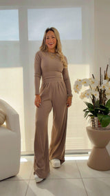 3286 Cashmere rib top and pants set