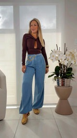 8111 Lyocell light denim balloon pants