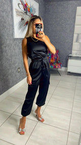 319R One shoulder jogger jumpsuit