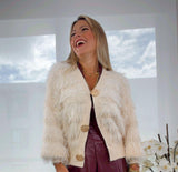 2814 Furry fox gold button sweater