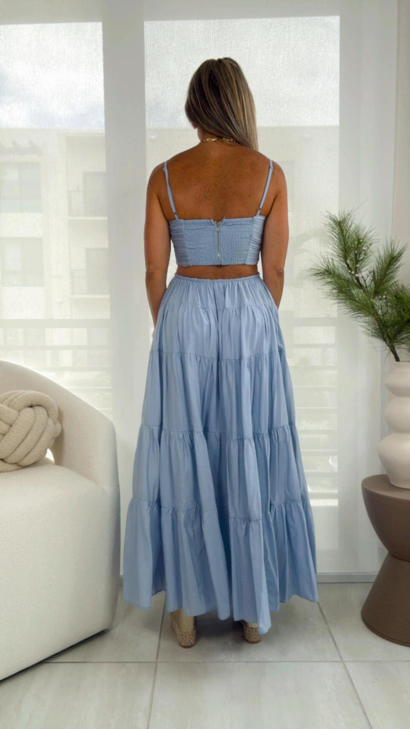 4678 Open back cut out woven dress
