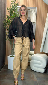 5102 Chiffon ruched blouse