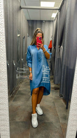 9258 Letter denim dress