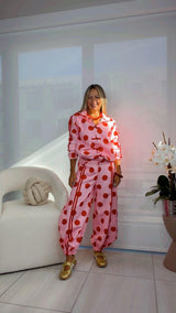 7058 Polka dot jacket and jogger set