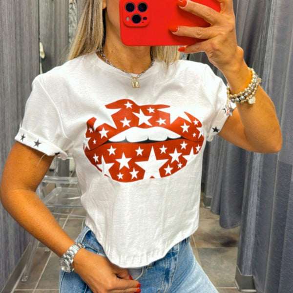 0024 Stars lips T-shirt