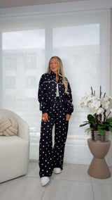 0085 Jacket polka dot and pants set