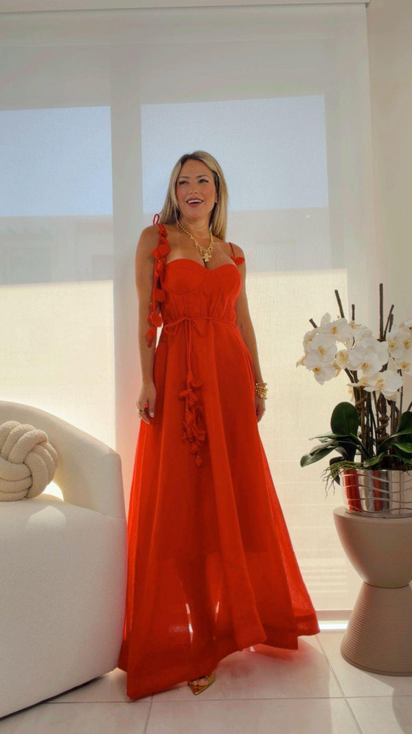 9357 Corset top midi dress