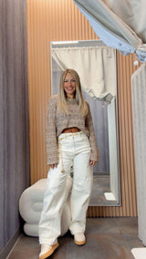 0091 Boot detail barrel denim pants