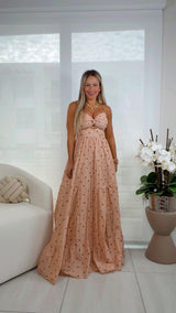 1899 Polka dot printed maxi dress