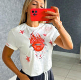 0024 Fire red lips T-shirt