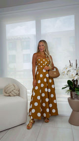 1890 Printed midi dress straight neckline