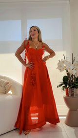 9357 Corset top midi dress