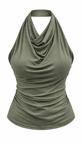 7770 Open back drapped top