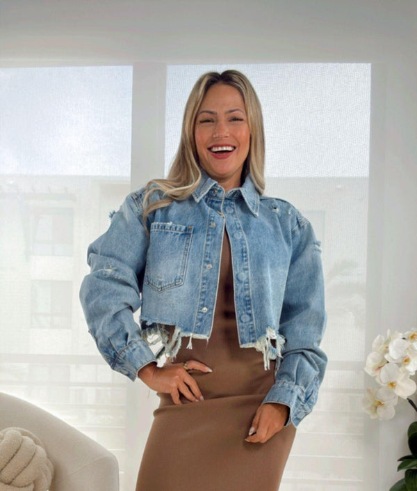 6035 Crop denim jacket