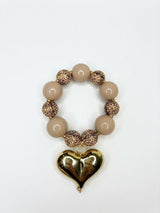 B3139 Animal print heart bracelet
