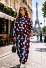 7058 Polka dot jacket and jogger set