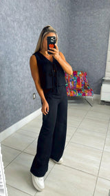 1369 Knit tie vest and charlize pants set