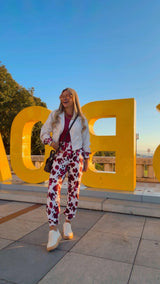 1707 Cheetah printed jacket and jogger set KIUT