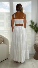 4678 Open back cut out woven dress