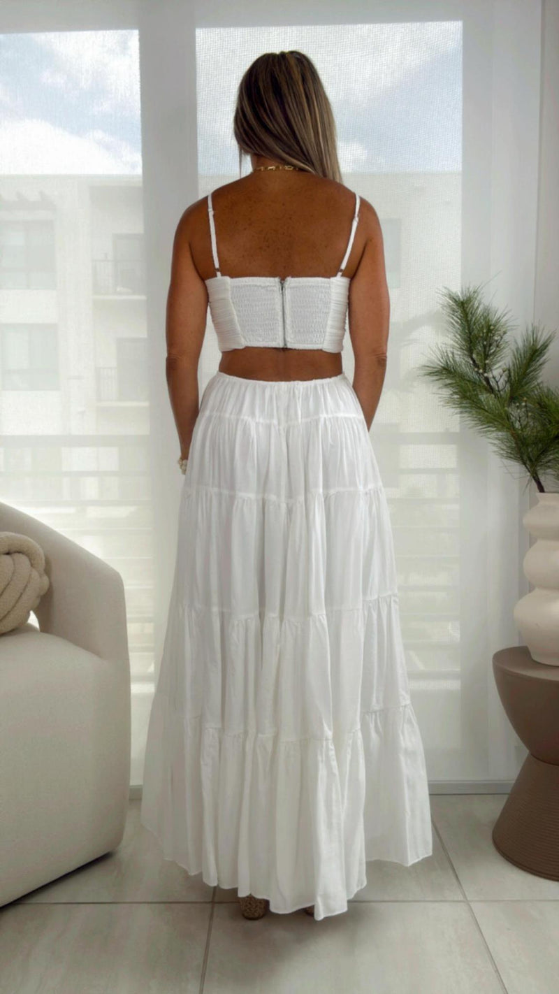 4678 Open back cut out woven dress