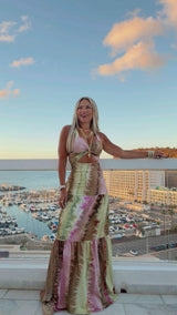 1866 Earth muse open front maxi dress Kiut
