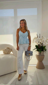 1822 Peplum lace cami top