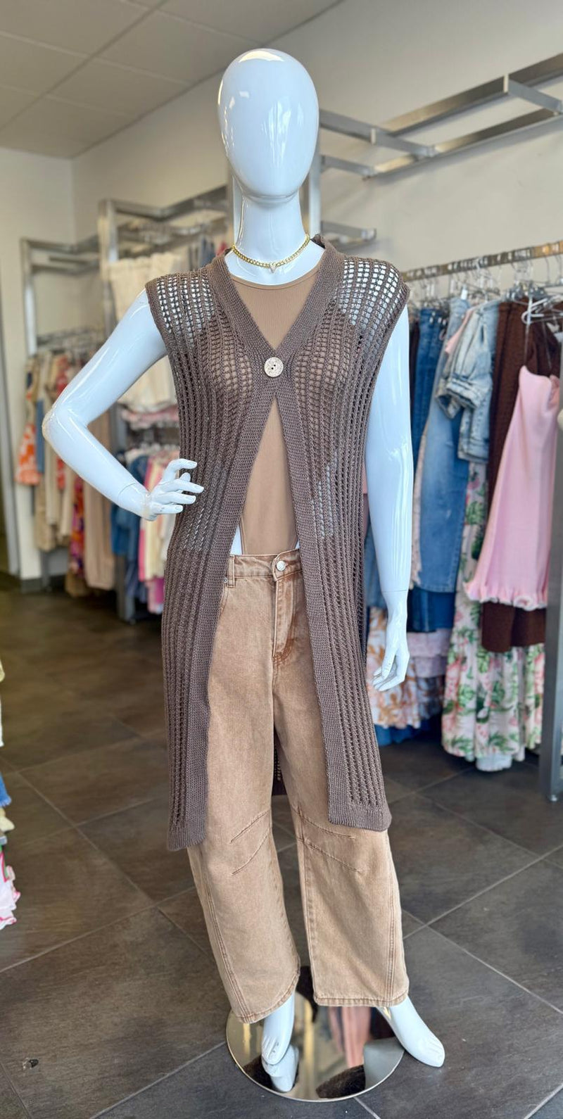 3200 Lurex long vest cardigans