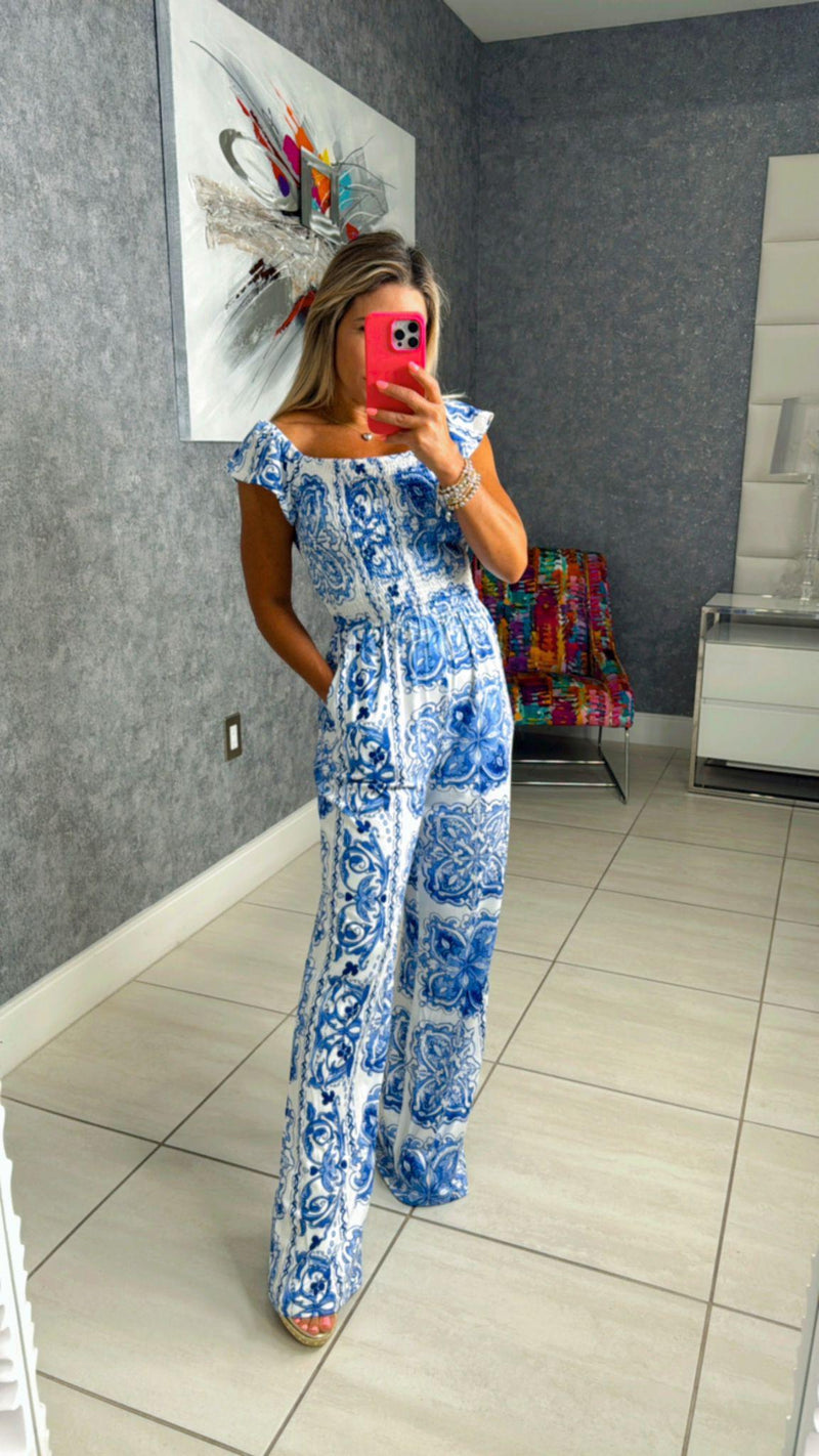 3692 Printed knit jumpsuit